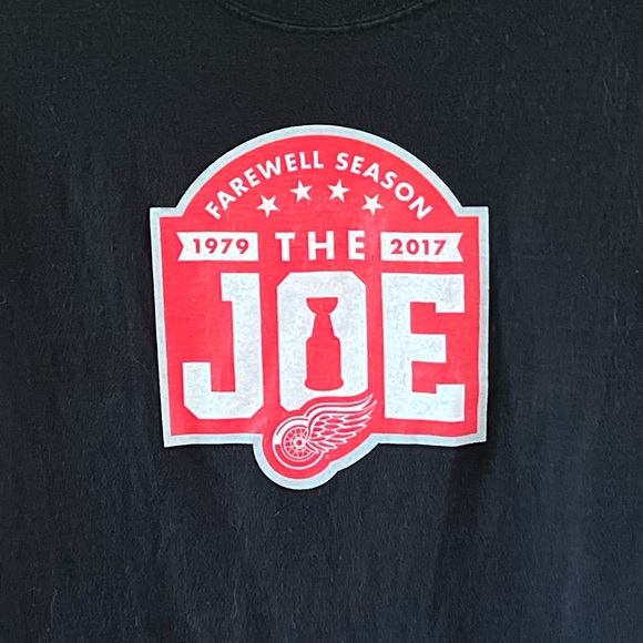 Detroit Red Wings Black The Joe Farewell Season Hanes Mens Graphic T Shirt - Picture 2 of 4